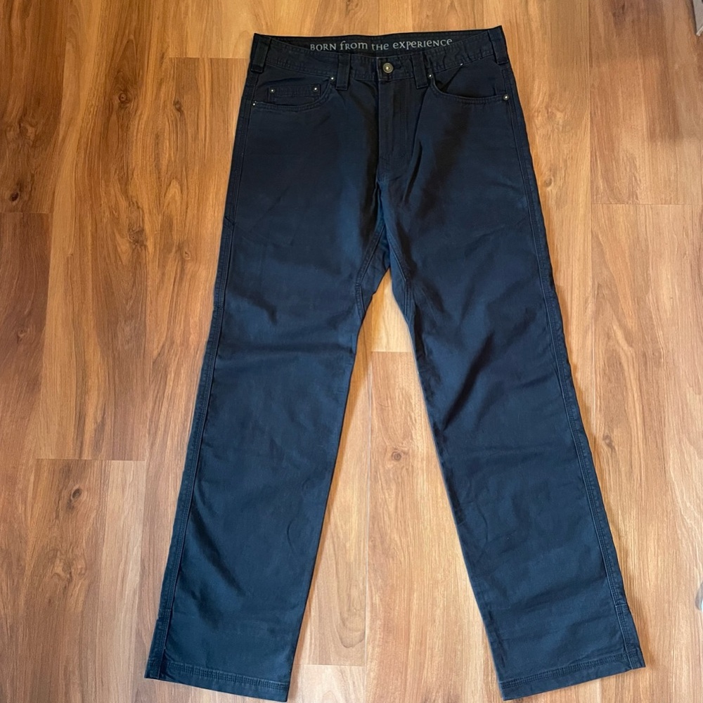 PrAna Pants Mens 32x32 Black Bronson Flat Front Canvas Utility Cotton Stretch